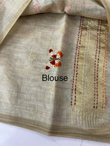 Kanta Handstitched Blended tussar silk saree MS15844