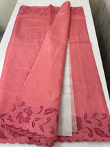 Semi silk saree with applique borders MSH231 PeachPink