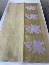 Copper Tissue silk saree with applique work MSH252