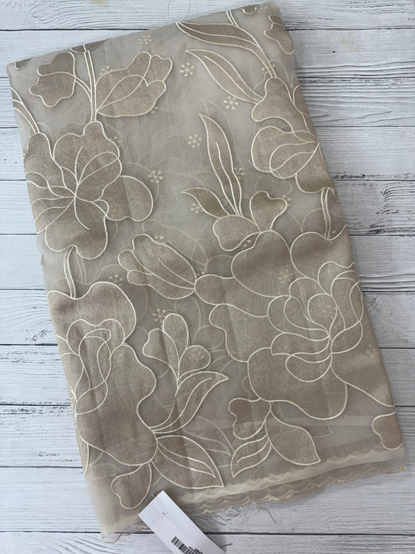 Organza saree with tissue applique work MS5081 Pastel CloudGrey