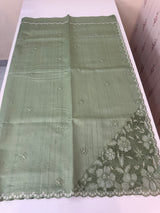 Cutwork Semi tussar saree MTSS674 DuskyGreen
