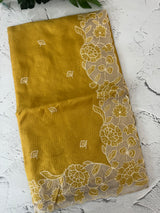 Silky kota saree with applique borders MS9831