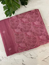 Cutwork Semi tussar saree MTSS657 BerryPink