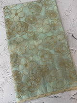 Semi organza saree with thread work - MSH910 AquaGreen