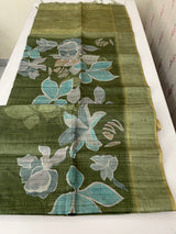 Soft silk saree with thread work and digital prints MGS5678