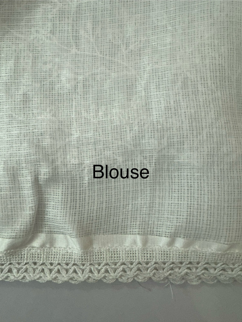 Kota checks saree with embroidery SVTS35 - White & Red