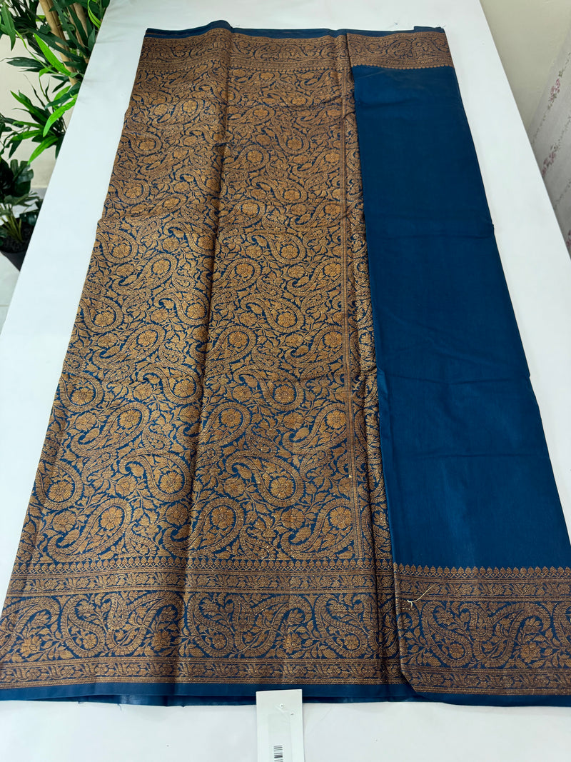 Banarasi warm silk saree with brocade blouse MS12165 TealBlue