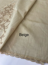Cutwork Semi tussar saree MTSS674 Beige