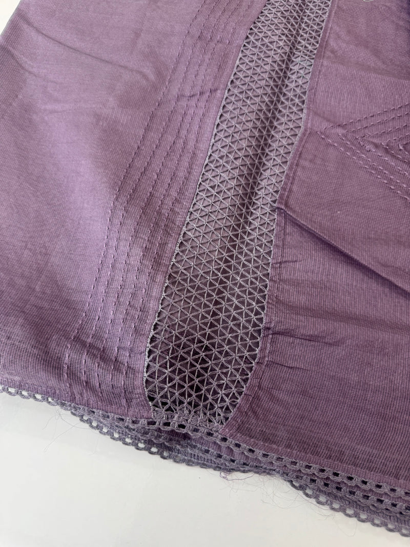Supernet saree with crochet work and lace border MCJ5433 (V shape Crochet)