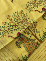 Semi chanderi saree with embriodery MSF590