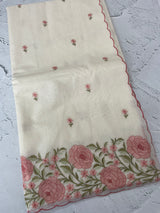 Mul chanderi embriodery saree with scalloped borders MSH176