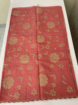 Malai chanderi saree with applique work MSM6201 Peach