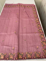 Blended tussar saree with cutwork border- MSHK695