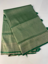 Banarasi soft silk saree MKSS124 - DarkGreen