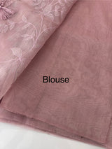 Tissue chanderi saree with applique work MSH699 - OnionPink