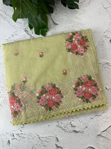 Soft kota silk saree with embroidery MSS678 PistaGreen