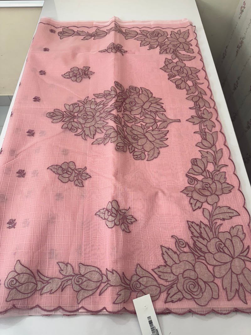 NetKota Applique work saree  MS6798- Pink