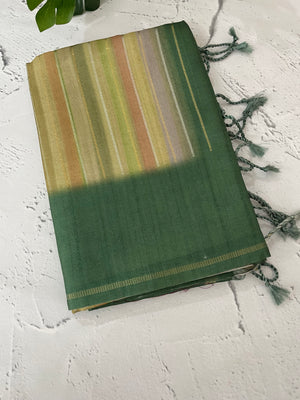 Multi color Semi soft silk saree with borders MSS590
