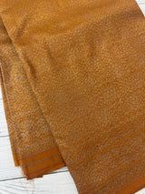 Semi katan Banarasi saree in antique zari weaving - MSKB899 Mustard