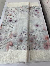 Kota Supernet saree with digital prints and chikankari border MSG654