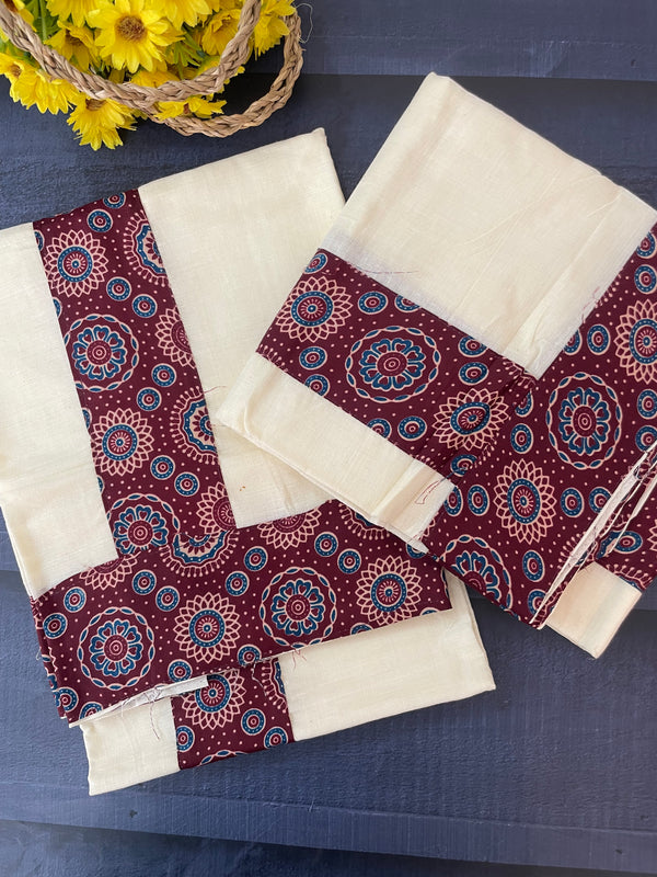 Single SETMUND with blouse - Ajrakh prints