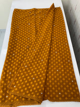 Chiffon Brasso saree with foil mirror work - MS7621