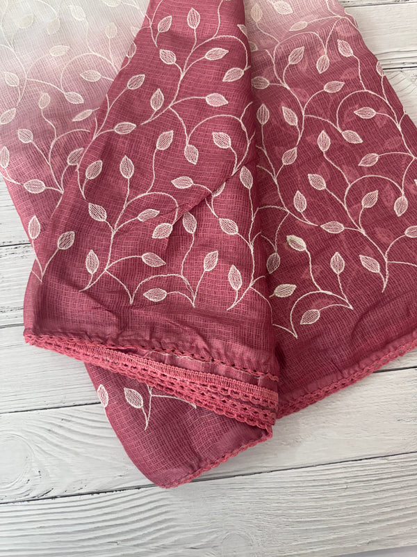 Ombre Soft kota checks saree with embroidery SVTS20