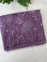 Soft organza saree with applique and thread work - MSH956 Purple