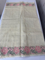 Phulkari NetKota embroidery saree - MSH107 Offwhite to Pink