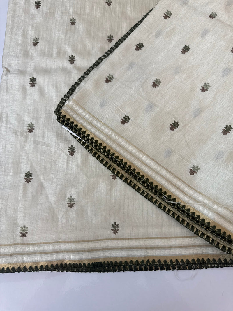 Blended soft tussar saree with thread work MTS9965