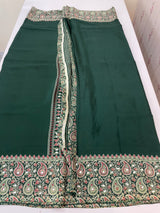 Semi modal silk saree with mirror work - MMB502 Green