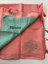 Blended Kosa tussar silk with contrast blouse - MKD533