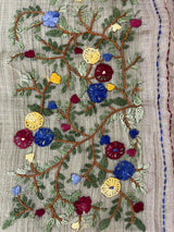 Soft Tissue linen Silk embriodery saree MS49876