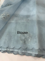 Tissue Organza saree with embroidery - MSH5509 PowderBlue
