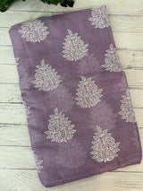 Soft kota checks saree with embroidery - SVTS23 Lavender
