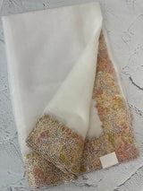 Soft Organza saree with cutwork tissue applique borders - MCW765