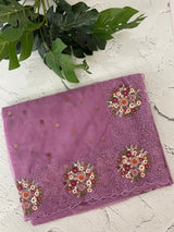 Organza saree with embroidery borders- MS7891