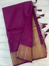 Jute silk saree with antique zari weaving MJL399- Vadamalli