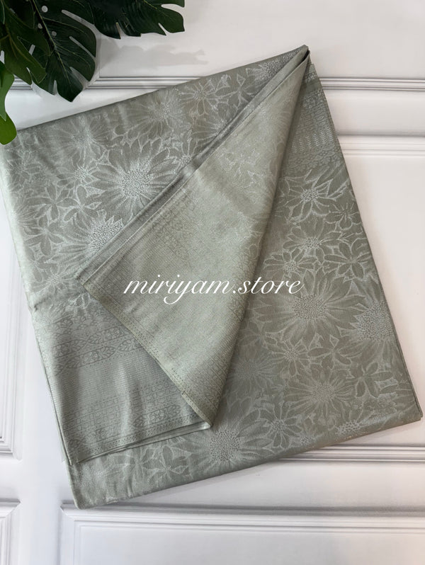 Premium Pastel soft silk Saree - MKP964 OysterGreen(mix of grey & green)