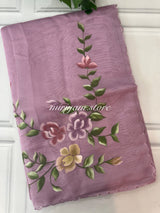 Handpainted soft organza saree SSKW18- Mauve