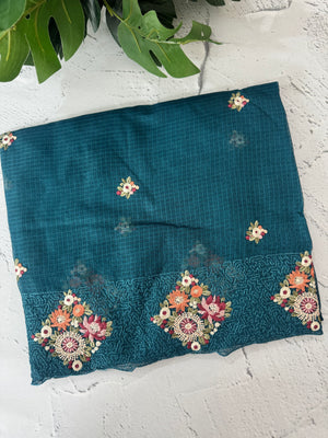 Silky kota saree with embriodery MS9087