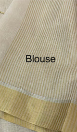 Tissue linen saree with embroidery MSL845