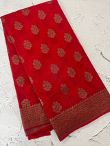 Semi banarasi saree with zari buttas - MBS6754