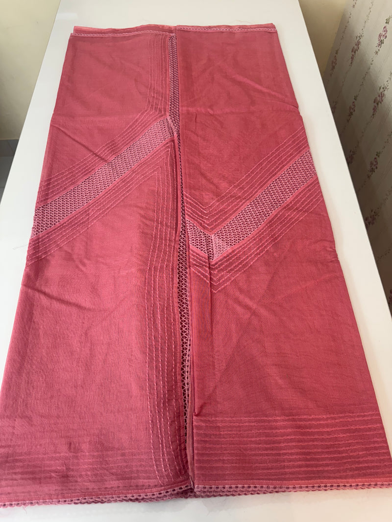 Supernet saree with crochet work and lace border MCJ5433 (V shape Crochet)
