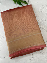 Tissue silk saree with border MS9453 Dusty PeachPink
