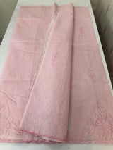 Khadi Linen saree with net applique borders MSH247 PastelPink (2)