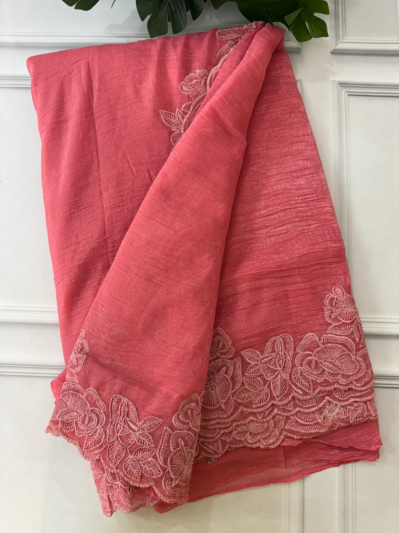 Designer crush jimmi choo saree SRVNNEE3 HotPeachPink