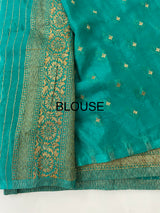 Semi banarasi Khaddi Georgette saree (Design 3) - MKGS124 - TealGreen