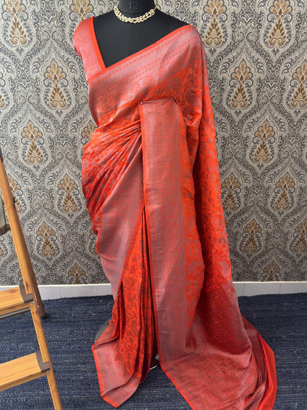 Banarasi chiffon Georgette saree MKGS701- Orange