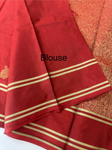 Semi Kanchi pattu saree with retta pattu borders MBS7899 Maroon